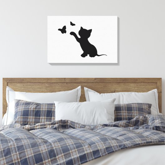 KITTEN SPIELEN MIT SCHALTFLÄCHEN LEINWANDDRUCK (Insitu (Schlafzimmer))