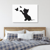 KITTEN SPIELEN MIT SCHALTFLÄCHEN LEINWANDDRUCK (Insitu (Schlafzimmer))