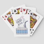 Kitten spielt eine Trommel Spielkarten (Rückseite)