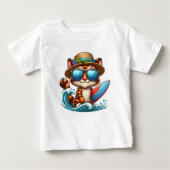 Kitten Surfer Baby T-shirt (Vorderseite)