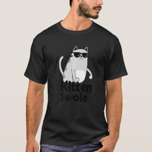 Kitten Swole Coole Katze Gewichtheben Fitnesstrain T-Shirt