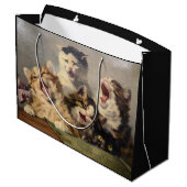 Kitten Symphony von Julius Adam II Große Geschenktüte (Rückseite Schrägansicht)
