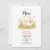 Kitten tabby white Kitty Cat Birthday Einladung (Vorderseite)