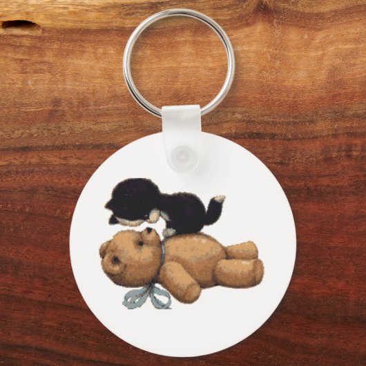 Kitten & Teddy Bären Geschenke Schlüsselanhänger (Vorderseite)