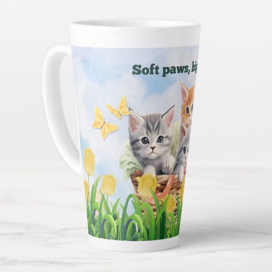 Kitten Theme Latte Tasse (Linke Ecke)