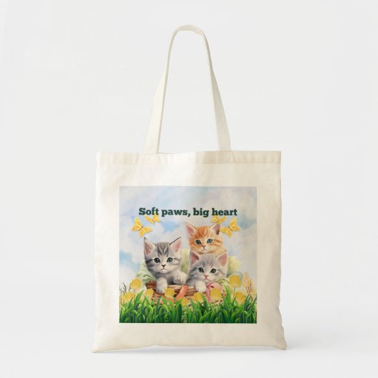 Kitten Theme Small Tote Bag Tragetasche (Vorne)