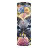 Kitten Trio: Niedlich, kuschelig, Blumenrahmen Thermosbecher (Rückseite)