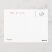 Kitten und Blume Postkarte (Rückseite)