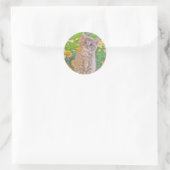Kitten und Blume Runder Aufkleber (Tasche)