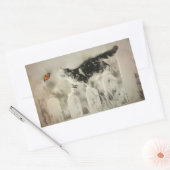 Kitten und Butterfly Rechteckiger Aufkleber (Umschlag)