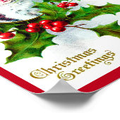 Kitten und Christmas Holly Poster (Ecke)