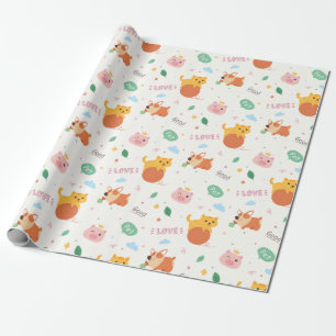 Kitten und Corgi Puppy Geschenkpapier