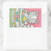 KITTEN UND EASTER EGG BASKET, CAT-STICKER RECHTECKIGER AUFKLEBER (Tasche)