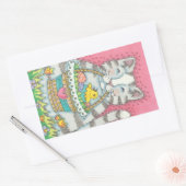 KITTEN UND EASTER EGG BASKET, CAT-STICKER RECHTECKIGER AUFKLEBER (Umschlag)