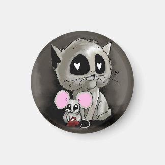 Kitten und Maus Freundschaft Liebe Valentine Herz Magnet