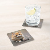 Kitten und Maus Rechteckiger Pappuntersetzer (Vor Ort)