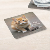 Kitten und Maus Rechteckiger Pappuntersetzer (angewinkelt)