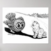 Kitten und Owl, Louis Wain Poster (Vorne)