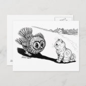 Kitten und Owl, Louis Wain Postkarte (Vorne/Hinten)