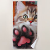 Kitten und Paw Strandtuch (Vorderseite)