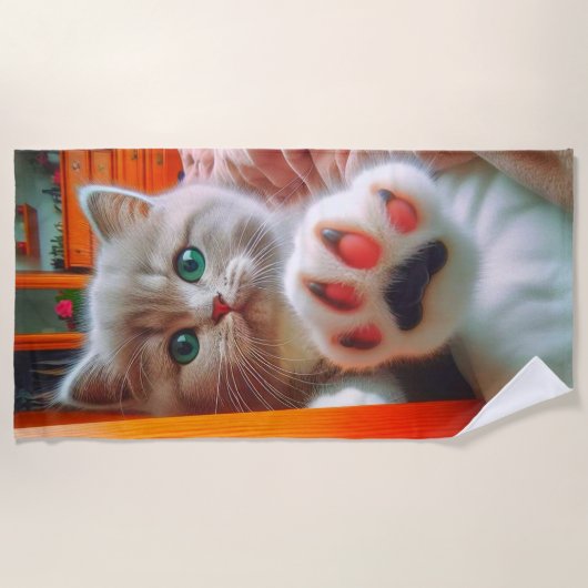 Kitten und Paw Strandtuch (Vorderseite)
