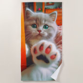 Kitten und Paw Strandtuch (Vorderseite)