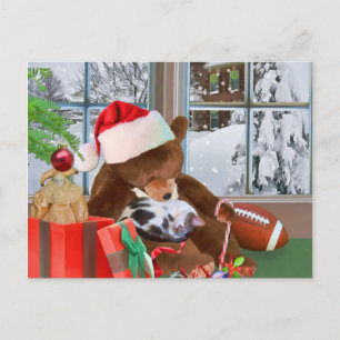 Kitten und Teddy Bären Weihnachten Träume Postcard