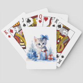 Kitten und Weihnachtsgeschenke Spielkarten