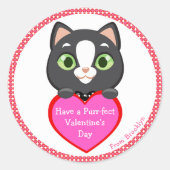 Kitten Valentinstag Runder Aufkleber (Vorderseite)