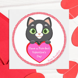 Kitten Valentinstag Runder Aufkleber