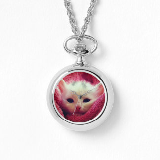 Kitten Watch Necklace Armbanduhr