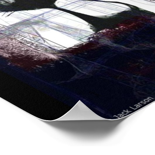 Kitten Watching Rain from Window ..art poster (Ecke)