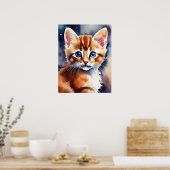 Kitten Watercolor Wall Poster (Küche)