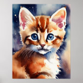 Kitten Watercolor Wall Poster (Vorne)