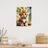 Kitten Watercolor Wall Poster (Küche)