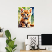 Kitten Watercolor Wall Poster (Heimbüro)