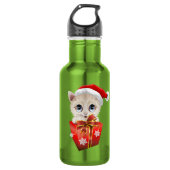 Kitten Weihnachten Weihnachten mit Edelstahlflasche (Vorderseite)