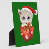 Kitten Weihnachten Weihnachten mit Geschenk Fotoplatte (Seite)