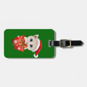 Kitten Weihnachten Weihnachten mit Geschenk Gepäckanhänger (Vorderseite horizontal)
