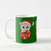 Kitten Weihnachten Weihnachten mit Geschenk Kaffeetasse (Links)
