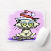 Kitten Weihnachtsmannmütze Mousepad (Mit Mouse)
