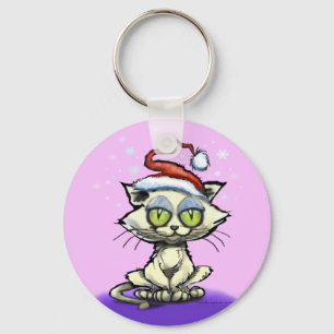 Kitten Weihnachtsmannmütze Schlüsselanhänger