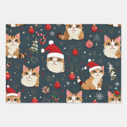 Kitten Weihnachtswrapping Paper Sheets Geschenkpapier Set (Vorderseite 3)
