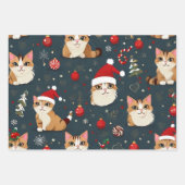Kitten Weihnachtswrapping Paper Sheets Geschenkpapier Set (Vorderseite)