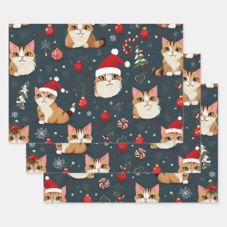 Kitten Weihnachtswrapping Paper Sheets Geschenkpapier Set