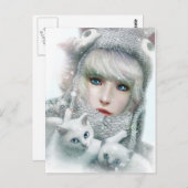 Kitten Winter Postkarte (Vorne/Hinten)
