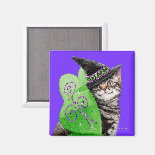 Kitten Witch Fairy Magnet (Vorderseite/Rückseite)