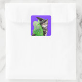 Kitten Witch Fairy Quadratischer Aufkleber (Tasche)
