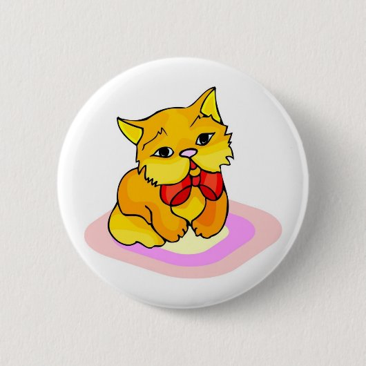 Kitten Zeichnend Button (Vorderseite)