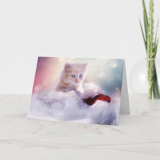 Kitten zur Weihnachtskarte Feiertagskarte (Vorderseite)